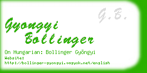 gyongyi bollinger business card